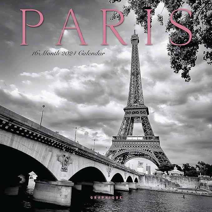 Graphique 2024 Paris Mini Wall Calendar | 7” x 7” | Thick Paper | Home & Office Organizer | Large Monthly Grid | 3 Languages & Marked Holidays | 4 Month Preview Page for 2025
