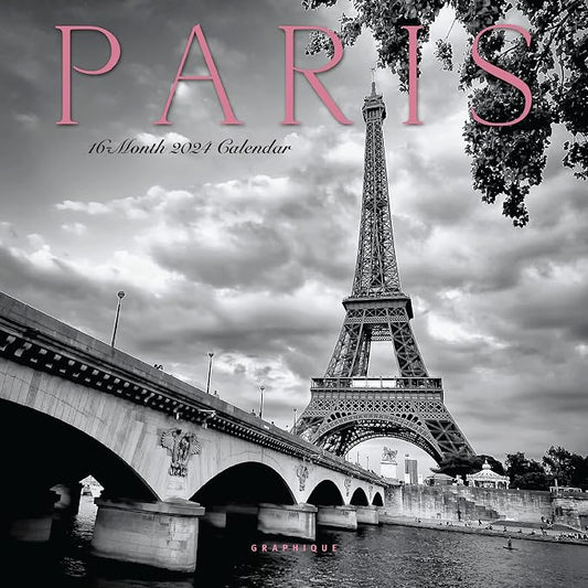 Graphique 2024 Paris Mini Wall Calendar | 7” x 7” | Thick Paper | Home & Office Organizer | Large Monthly Grid | 3 Languages & Marked Holidays | 4 Month Preview Page for 2025