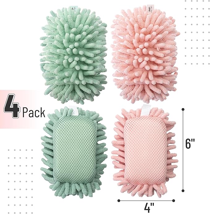 Mr. Pen- Magnetic Microfiber Shag Whiteboard Erasers, 4" x 6", 4 Pack, Dual Surface, Washable Large Dry Erase Board Cleaner for Chalk, Marker, Classroom, Office, Home