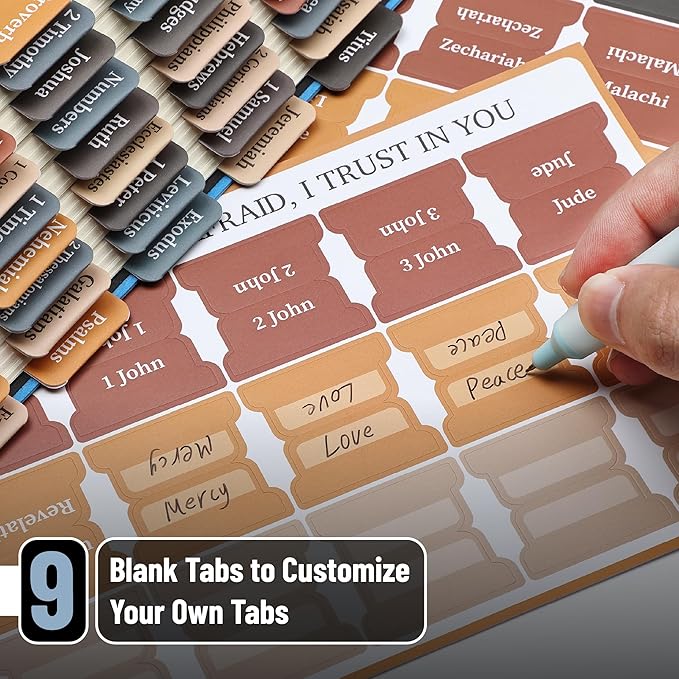 Mr. Pen- Bible Tabs, 75 Tabs, Velvet Ember, Laminated Bible Tabs for Women and Men, Bible Tabs for Study Bible, Bible Index Tabs, Bible Book Tabs, Bible Labels Tabs, Mr Pen Bible Tabs