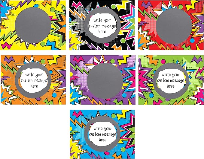 My Scratch Offs 50 Pack Zig Zag Variety DIY Custom Make Your Own Scratch-Offs Prizes for Kids Teacher Supplies for The Classroom Motivational Scratch Cards for Students Appreciation Cards