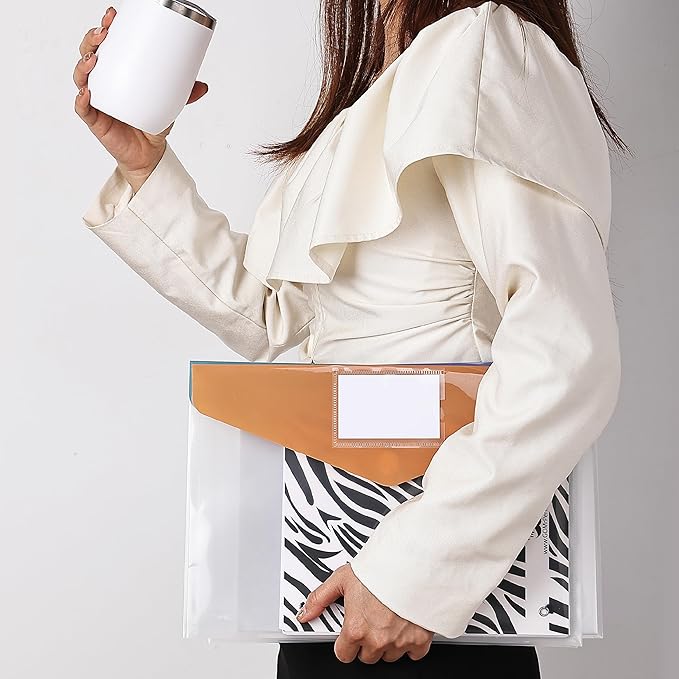 Mr. Pen- Clear Plastic Envelopes File Folders, 30 Pack, A4, Letter Size, Colorful Flaps, Bulk Clear Folders for Documents Plastic Poly Envelopes with Label for School, Home, Work, Office, Organizer