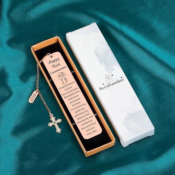 First Communion Gifts for Girls First Communion Gifts for Boys Women Men 1st Holy Communion Bookmark Baptism Confirmation Gifts for Teen Christian Religious Easter Gifts for Kid Easter Basket Stuffers