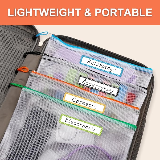 CATIFLIN 30 Pack Mesh Zipper Pouch Bags, A4 Letter Size, Clear Plastic Zip Bags for Board Game & Puzzle Storage, Waterproof & Durable Document Bags for Office, School, Travel, Art & Craft Supplies