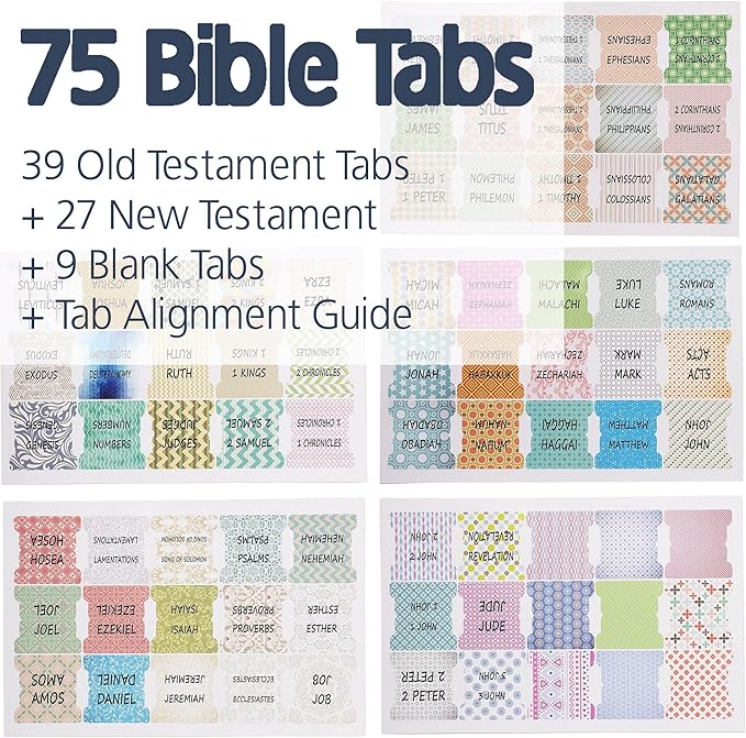 Mr. Pen- Bible Tabs, 75 Pcs, Laminated Tabs for Old & New Testament, Bible Tabs for Women and Men, Tabs for Study Bible, Bible Index Tabs