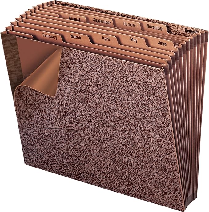 Smead TUFF Expanding File, Monthly (Jan.-Dec.), 12 Pockets, Letter Size, Redrope-Printed Stock (70488)