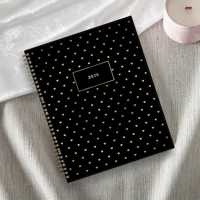 Blue Sky Ashley G 2026 Weekly and Monthly Planner Calendar, January 2026 - December 2026, 8.5" x 11", Flexible Cover, Durable Twin Wire Binding, Laminated Tabs, Pocket & Stickers, Sweetheart Black