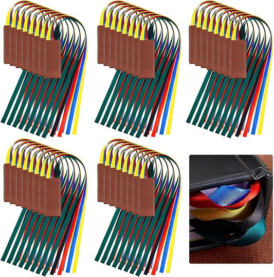 Fuutreo 40 Pcs Bible Ribbon Bookmark Bulk Artificial Leather Christian Book Markers with 5 Colorful Ribbons for Books