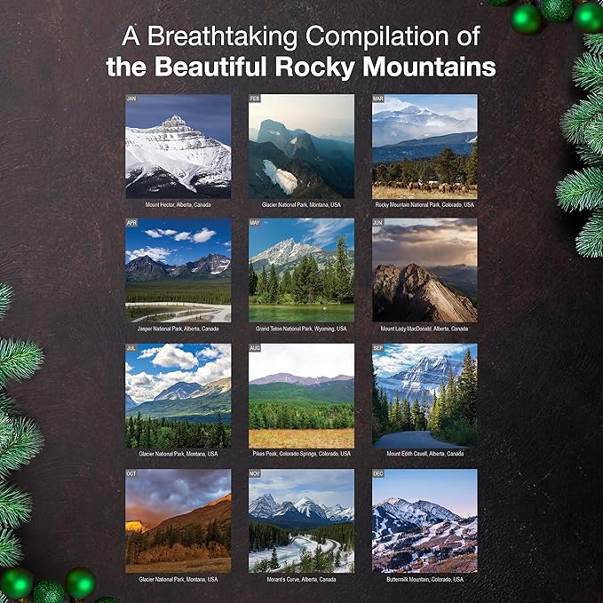 MICASA PRESS Wild & Beautiful Rocky Mountains 2026 Wall Calendar 12 Month | 12" x 24" Open | Thick & Sturdy Paper | Giftable | Nature Calendar 2026