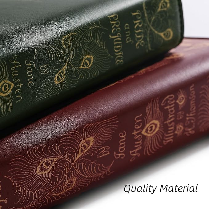 A5 Binder 6-Ring Refillable Vegan Leather Notebook Organizer, Vintage Writing Journal-80 Pages - for Drawing Sketching and Writing, Book Lovers Gifts (Jane Eyre)