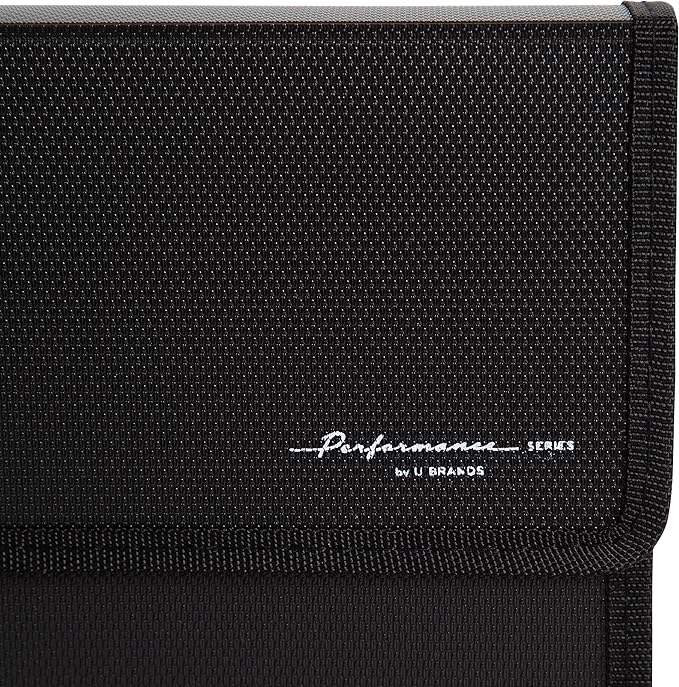 U Brands 13-Pocket Fashion Performance Expandable File Folder (Black)