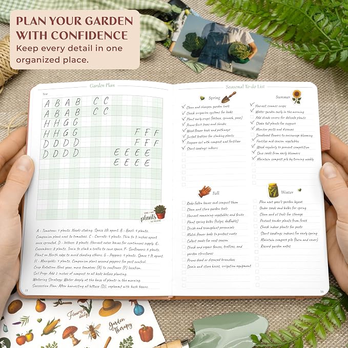 Legend Gardening Journal – 5-Year Garden Journal Planner & Log Book with Gardening Calendar & Plant Logs – Hardcover Garden Planner (Rose Gold)