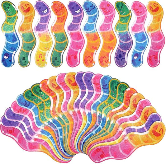 100 Pcs Worm Bookmarks Bulk for Kids End of The Year Gifts for Students Back to School Bookmarks for Students Teachers Classroom Rewards Reading Party Favors for Book Lovers Bookish Supplies