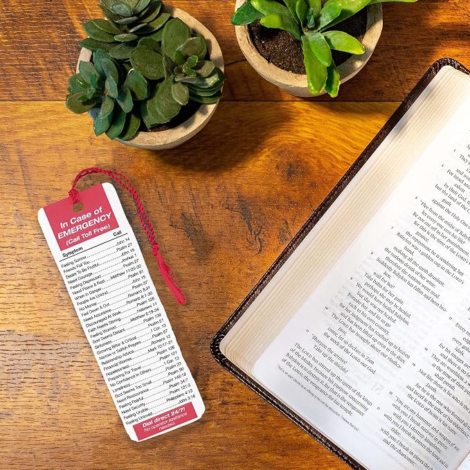 Dicksons in Case of Emergency Bible Verses 2 x 6 Cardstock Tassel Bookmark Pack of 12