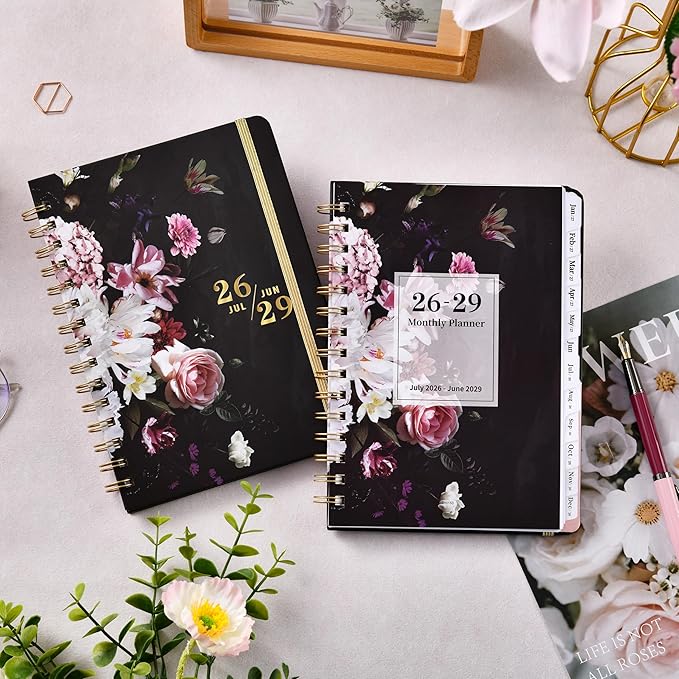 2026-2029 Monthly Planner/Calendar - 3 Year Monthly Planner 2026-2028, JULY. 2026 - JUNE. 2029, 6.3" × 8.4", 3 Year Calendar with Tab, Back Pocket, Twin-Wire Binding, Premium Paper, Note Pages