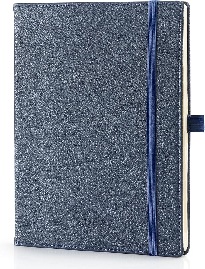 Weekly Planner 2026-2027 A5 (6.5" x 8.5") 12 Months (Jul'26 - Jun'27) Weekly & Monthly Planner with Month Tabs & Inner Pocket, Expenses/Note Pages, PU Leather Blue