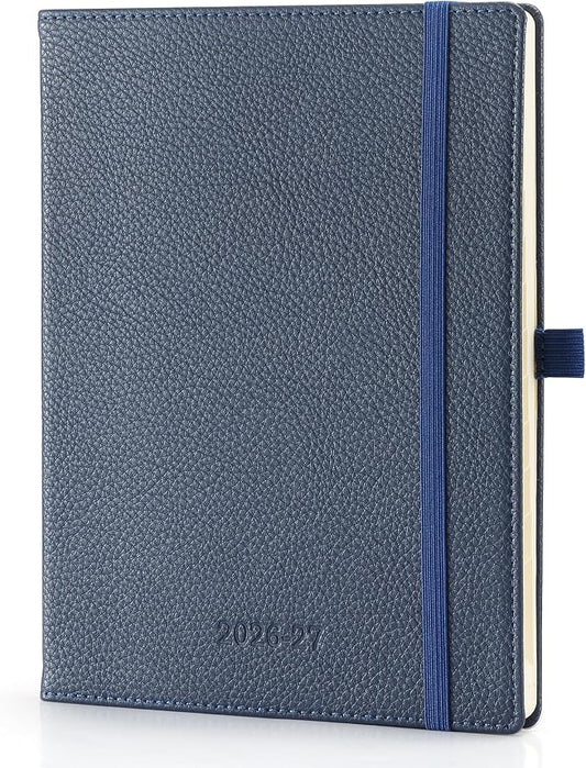 Weekly Planner 2026-2027 A5 (6.5" x 8.5") 12 Months (Jul'26 - Jun'27) Weekly & Monthly Planner with Month Tabs & Inner Pocket, Expenses/Note Pages, PU Leather Blue