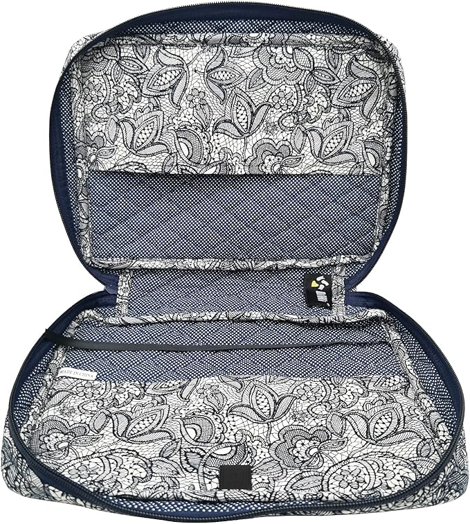 DIWI Quilted Bible Cover Extra Large Sizes 11.25 X 8.25 X 2.75 Inches Good Book Case (XL, C1 Navy Canopy)