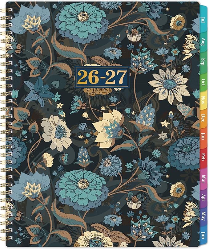 Planner 2026-2027 - Jul. 2026 - Dec. 2027, 2026-2027 Planner Weekly and Monthly with 12 Colorful Monthly Tabs, 8.5" x 11" Inner Pocket, Twin-Wire Binding