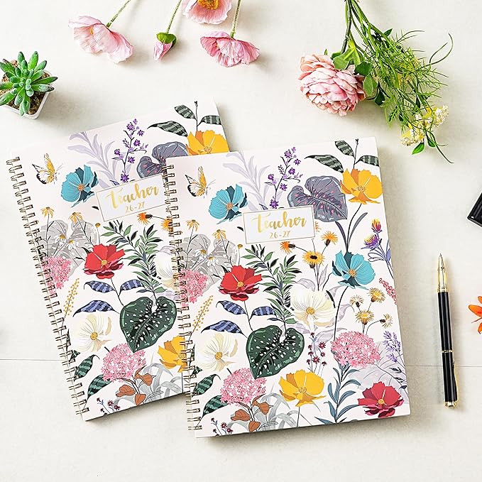 2026-2027 Teacher Planner, JUL 2026 - JUN 2027, Lesson Planner 2026-2027, 8.5" x 11", Colorful Monthly Tabs, Spiral Bound