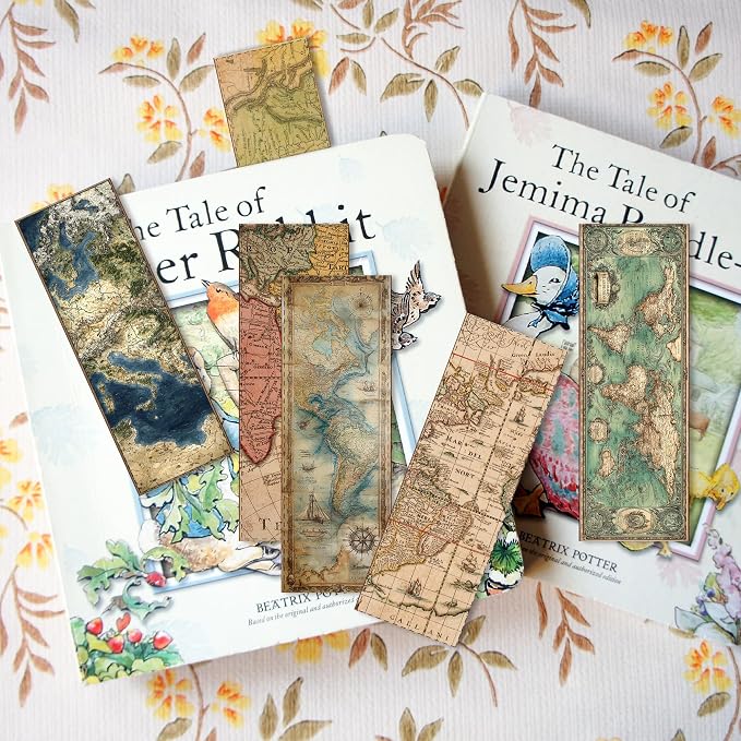 100 Pcs Vintage Map Bookmarks Bulk, Geography Map Paper Bookmarks for Men Women, Old World Bookmark Set Gifts for Book Lovers Students History Lovers Travel Scrapbooking