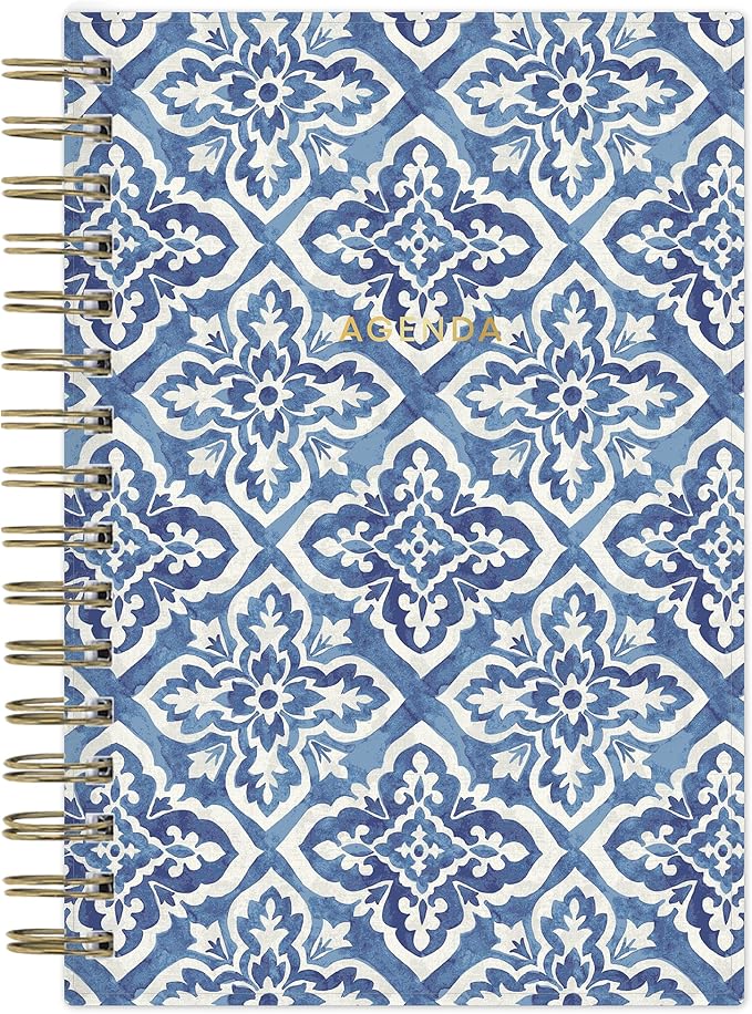Blue Sky Perpetual Planner, Undated Planning Calendar, Daily Layout, 5" x 8", Open Ended Dating, Flexible Cover, Durable Twin Wire Binding, For Office and School, Tana
