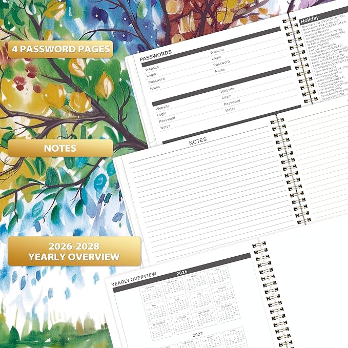 2026-2028 Monthly Planner - 2026-2028 Planner from July 2026 - June 2028, 8.5'' x 11'', 2 Year Monthly Planners with Double-Side Pocket, 24 Tabs