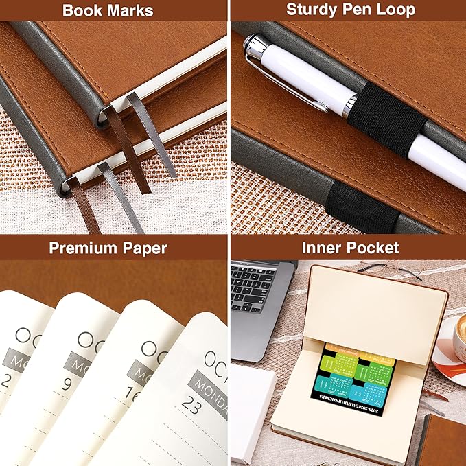 2026-2027 Planner - 2026-2027 Weekly Monthly Planner, July 2026 - June 2027, 5.85'' x 8.5'' Academic Planners with Leather Cover, Pen Holder, Bookmarks