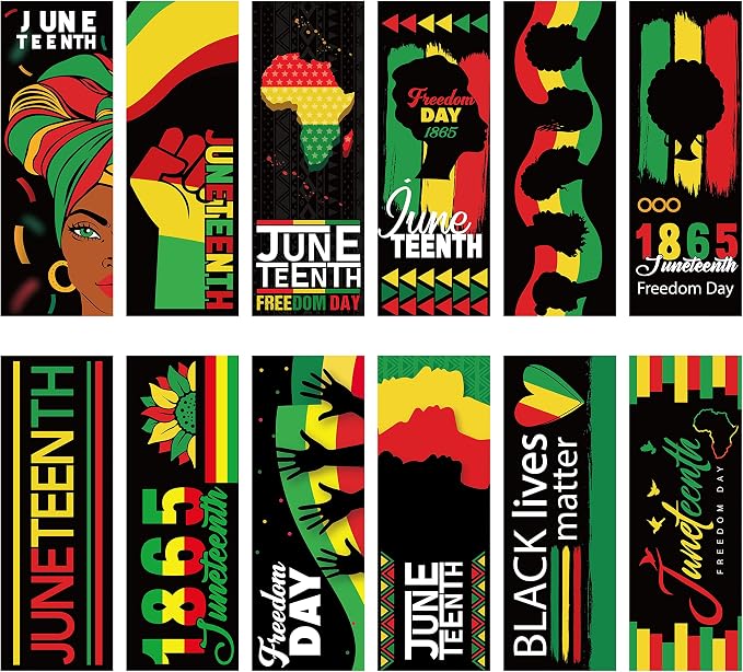 Haooryx Juneteenth Bookmarks - 120Pcs Religious Black History Month Bookmarks Celebration 1865 Freedom Day Book Marks for Africa Americans Independence Day Classroom Inspirational Handouts Supplies