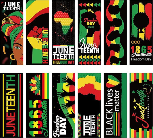 Haooryx Juneteenth Bookmarks - 120Pcs Religious Black History Month Bookmarks Celebration 1865 Freedom Day Book Marks for Africa Americans Independence Day Classroom Inspirational Handouts Supplies