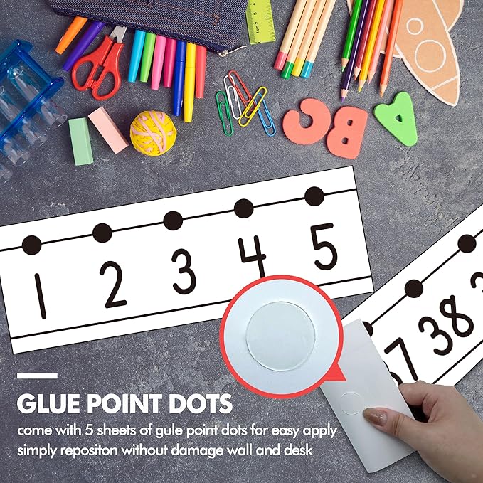 29 Pieces Number Line for Classroom Wall -20 to 120 Number Line Bulletin Board Border Blackwhite Classroom Decorations Math Posters for Teachers