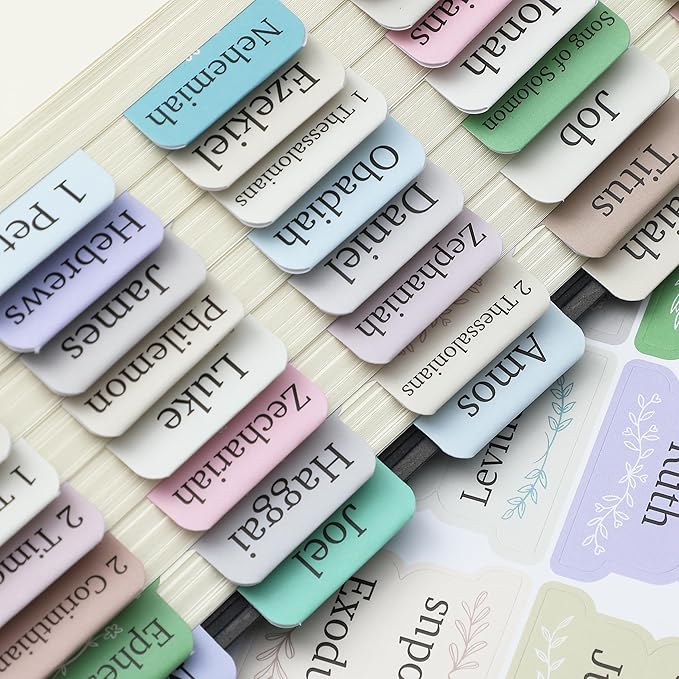Mr. Pen- Bible Tabs, 75 pcs, Serenity Scripture, Laminated Bible Tabs for Women and Men