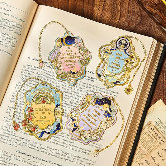 4PCS Bible Verse Bookmark, Christian Book Marks for Reading Women, Adults Teens Teacher
