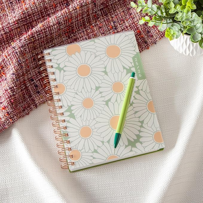 Blue Sky WAAV Weekly and Monthly Academic Year Planner Calendar, July - June, Flexible Cover, Wirebound, Laminated Tabs, Storage Pocket, Includes 20 Extra Notes Pages, Michelle (Michelle- 2025/2026, 5.875" x 8.625")