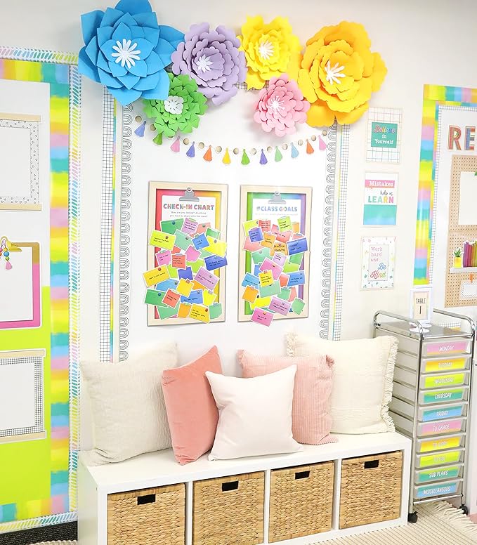 Carson Dellosa Creatively Inspired 106PC Calming Corner and Growth Mindset Bulletin Board Set, Class Goals, Feelings Chart, Boho Classroom Decor, Calm Down Social Emotional Learning Teacher Supplies