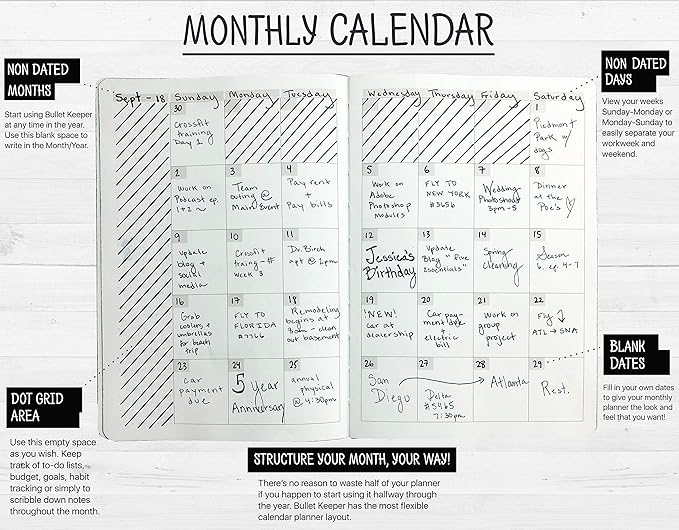 BK UNDATED Yearly Weekly/Monthly Planner 2026-27 Daily Planner Agenda & Personal Organizer to Increase Productivity, Academic Planner w/Sticker Set. A5 (5.8 x 8.3) - Gray Hardcover