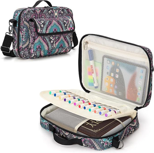 LoDrid Bible Carrying Case for Church with Multiple Pockets, Portable Bible Cover Bag with Handle and Shoulder Strap for Bible Accessories, Totem, Bag Only
