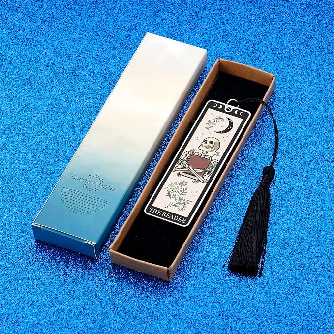 Bookmarks for Men Women Book Lovers Witchy Gifts for Women Funny Dark Romance Bookmarks Goth Accessories Spooky Gifts for Women High School Graduation Gift Ideas Skeleton Tarot Halloween Horror Gift