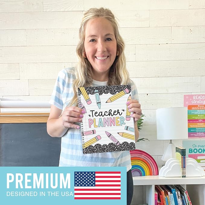 Hadley Designs Teacher Planner 2026-2027 Academic Year - Undated Teacher Lesson Planner Book for Teachers, Homeschool Planners 2026-2027, First Year Teachers Must Haves, Back to School Teaching Gifts