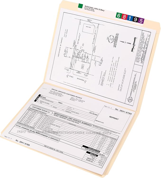 Smead File Folder, Reinforced Straight-Cut Tab (Not Undercut), Letter Size, Manila, 100 per Box (10310) (Pack of 5)