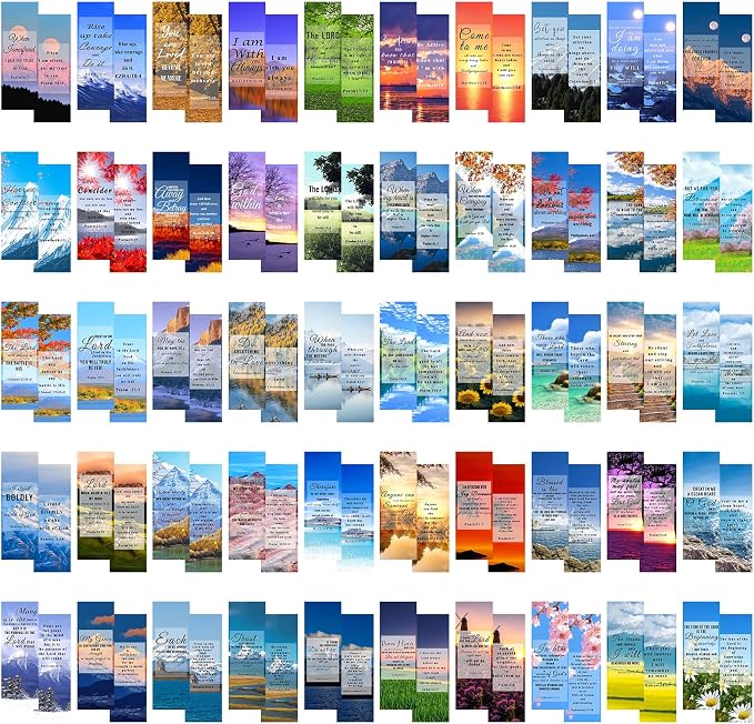150Pcs Bible Bookmarks, Inspirational Christian Bookmarks Double Sided Scripture Book Markers Encouraging Bible Verse Book Mark for Reading Women Men Religious Prayer Father's Day Christian Gifts