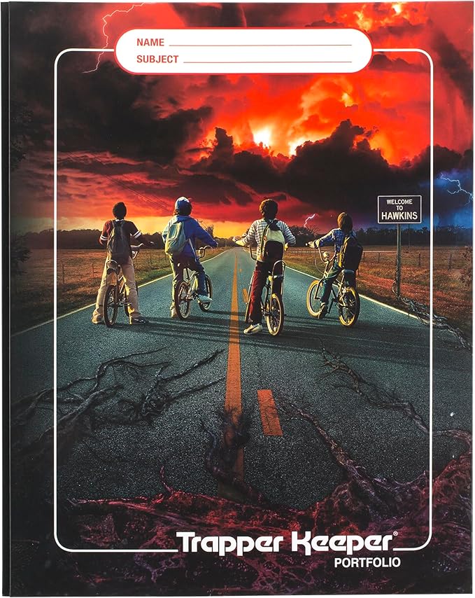 Mead Trapper Keeper 2-Pocket Paper Folder with Prong Fasteners, Holds 8-1/2" x 11" Paper, Stranger Things (340442FA)