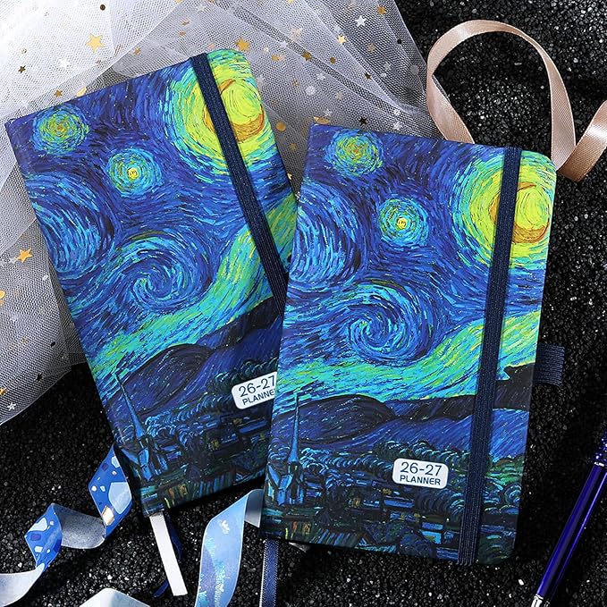 2026-2027 Pocket Planner/Calendar - 2026-2027 Calendar Weekly and Monthly from July 2026 - June 2027 with Spreads, 3.8" x 6.3", Pen Holder, Inner Pocket, Elastic Closure