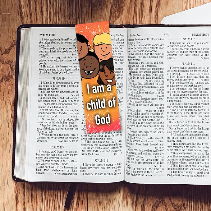 I am a Child of God, John 1:12, Bulk Pack of 25 Christian Bookmarks for Kids, Childrens Bible Verse Book Markers, Sunday School Prizes with Memory Verses, Scripture Gifts for Kids & Youth