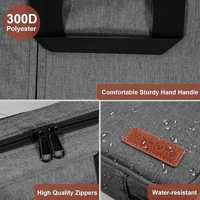 Bible Cover for Men Women, Zippered Bible Carrying Case Bible Protective Bag with Handle and Adjustable Shoulder Strap, Bible Bag for Women Men Kids (Gray)