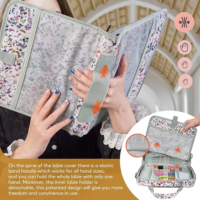 Deluxe Bible Cover Case with Gift Box – Crossbody Bible Bag with Bookmarks, Pens & Stickers, Perfect for Bible Lovers, Purple
