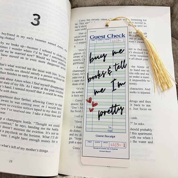 10 Pcs Cute Bookmarks for Women, Double Sided Book Marks for Reading Women, Funny Paper Book Markers Set, Pretty Gifts for Book Lovers, Club, Adults, Girls (Yellow)