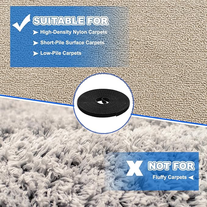 PATIKIL Carpet Marker Strips 0.4 Inch x 16.4 Ft, 2 Roll Floor Markers Nylon Strip Floor Marking Tape for Classroom Rug Teacher Supplies, Black