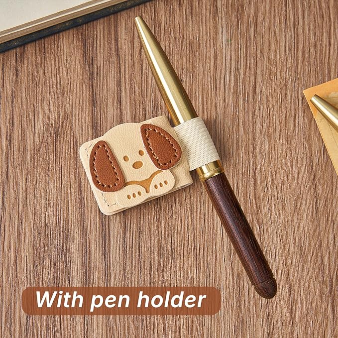 2PCS Magnetic Leather Bookmark, Cat & Dog Book Marks for Reading Women, PU Bookmark Clip, Book Accessories