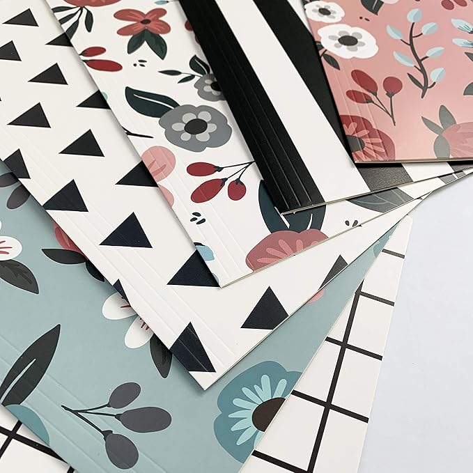Cute File Folders, Set of 12 3-Tab Letter Size Decorative File Folders Boho Colored Manilla 8.5 x 11 Filing – Pretty Designer Home Office School Supplies (Tranquilty)